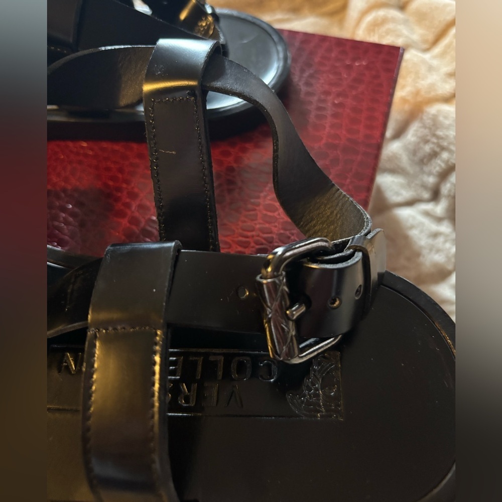 Versace Collection Strappy Leather Sandals - Picture 4 of 10